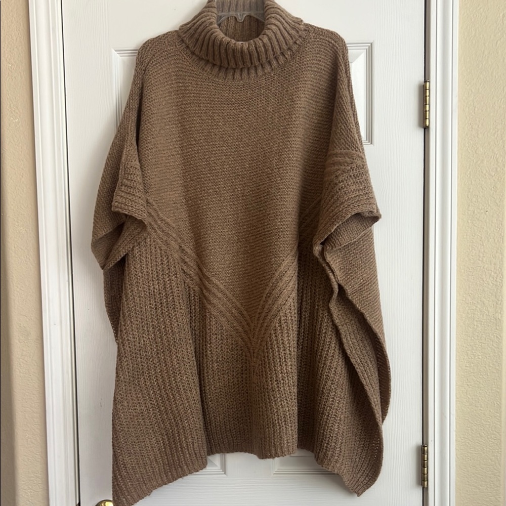 Sonoma Brown Cowl Neck Sweater Chunky Knit